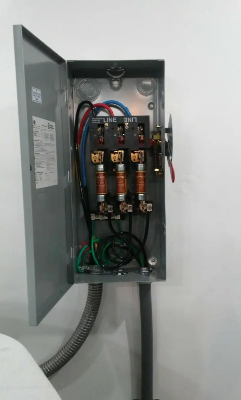 Three-phase disconnect switch installed for Electrical Wiring & Rewiring in Brandon